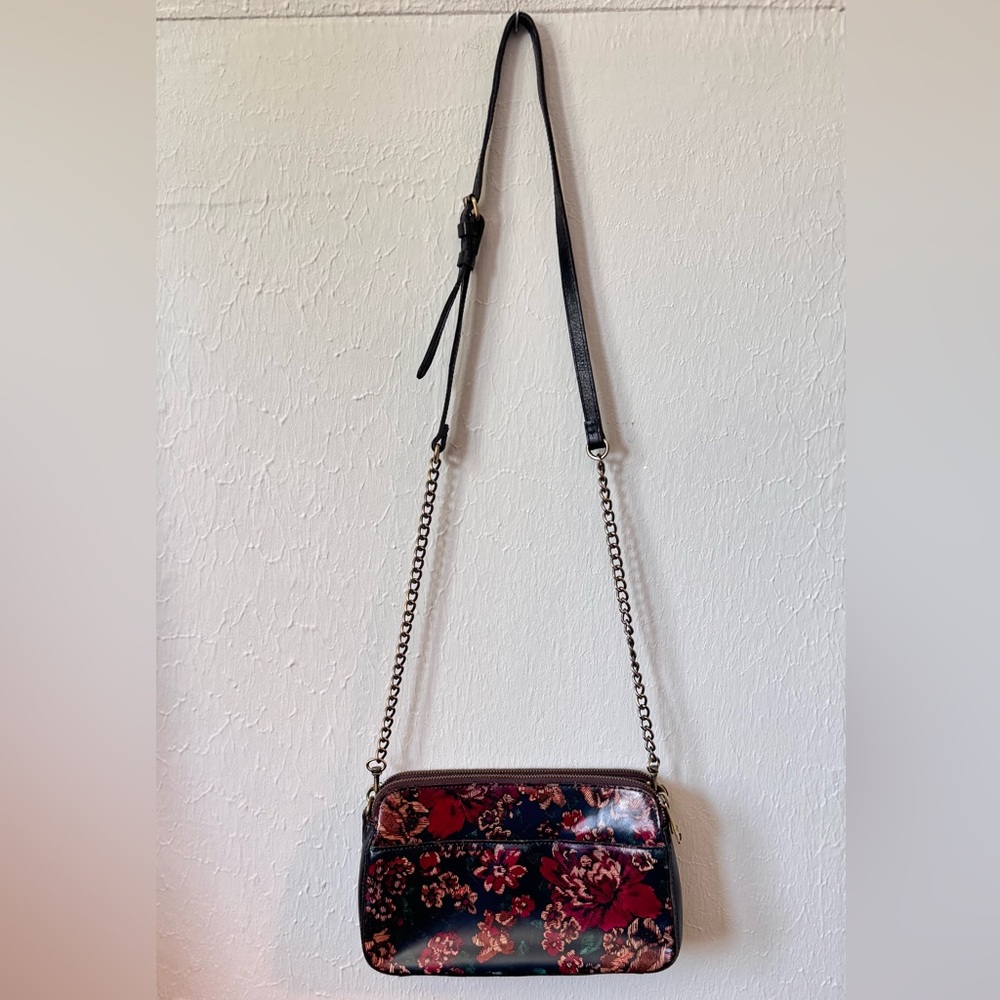 Patricia Nash Floral Crossbody Bag in Navy and Red